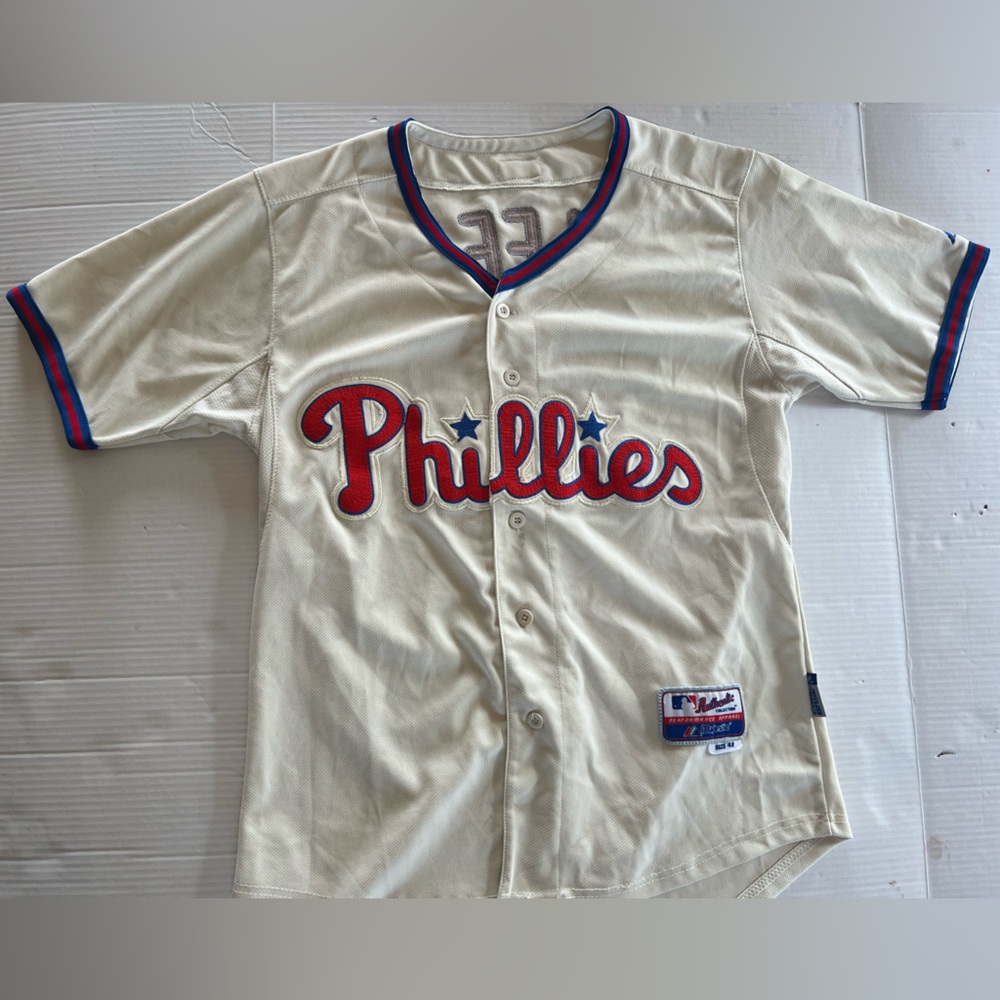 Majestic Philadelphia Phillies Cliff Lee Home Alternate Cream Jersey Size xlarge